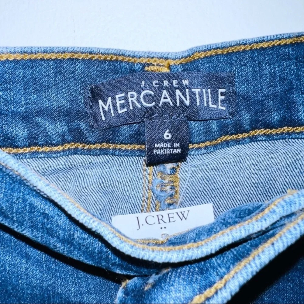 NWT J. Crew Mercantile Medium Wash Raw Hem Denim Mini Skirt - Picture 7 of 8